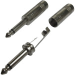 755-1 - 1/4" Mono Phone Connector plug , Stainless Cover