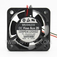 109P0412 Sanyo Denki DC "Fine Ace 20" Brushless Axial Fan 12vdc 0.13amp 