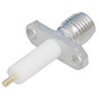 1250-2642 SMA Female Chassis Connector, 2 hole Flange w/PTFE Ext.