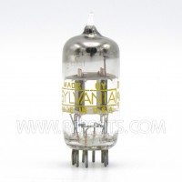 12AT7 Sylvania High Frequency Black Plate Twin Triode Yellow Label (NOS) 