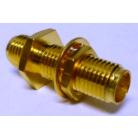 132170 Amphenol In-Series Straight Bulkhead SMA Female to Female Adapter