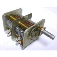 171002 / 7819 ASP Dual Section Variable Tuning Capacitor 13-80pf 1.5Kv 2:1 Gear Ratio (Pull)