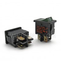 1855 Kema Keur DPST Green Illuminated Rocker Switch 250vac 4A (NOS)