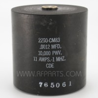2290-CM83 Cornell Dubilier High Voltage Cylindrical Capacitor .0012mfd 10kv 11 Amps @ 1 MHz (NOS)