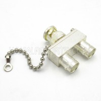 23200 Amphenol BNC Male to Dual BNC Female Adapter with Chain (NOS)
