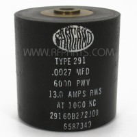 29160B272J00 Sangamo High Voltage Cylindrical Capacitance .0027mfd 6kv 13 Amps @ 1000KC (NOS)