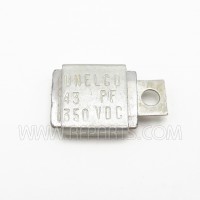 J101-43 Unelco Metal Cased Mica Capacitor Case A 43pf 350v (NOS)