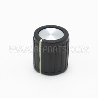 500-209 Alcoknoib Black Knob with Chrome Top & White Pointer (NOS)