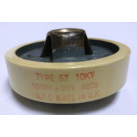 57-100-10 UTC Doorknob Capacitor 100pf 10kv (Pull)