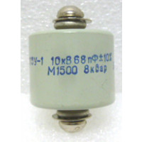 68-10  Doorknob Capacitor, 68pf 10kv, 10% Mfg: Radio Komp