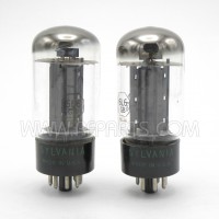 6L6GB Sylvania Black Plate Beam Power Amplifier Matched Pair (2) (NOS)