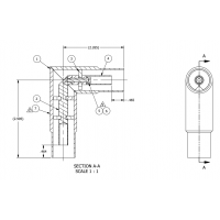 ACX050-10SE-3 ERI 7/8" EIA Unflanged Right Angle Adapter