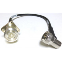 F1A-P716FPRNM-18 Heliax Cable Assembly, 18 inch FSJ1-50, 7/16 DIN Female 4 hole panel to Right Angle Type-N Male