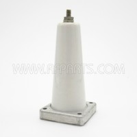 Johnson Glazed Ceramic Pillar with 1/4" Threaded Stud & Square Metal Attachment Plate (Pull)