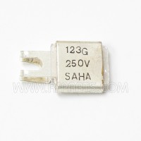 J101-123 Saha Metal Cased Mica Capacitor Case F 123pf 250v (NOS)