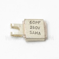J101-60 Saha Metal Cased Mica Capacitor Case F 60pf 250v (NOS)