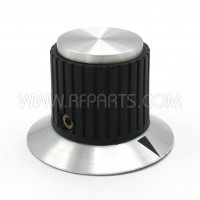 9MB2B2 Raytheon Black Tuning Knob with Chrome Skirt and Chrome Center