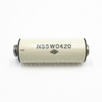 NS5W0420 Centralab Glazed Ceramic Standoff Insulator 2-1/2" Long x 1" Diameter with Threaded Mounting Holes (Pull)