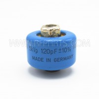 Type PS 20 RF 120pf 5kv Doorknob Capacitor with Contoured Rim (NOS)