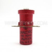 RB16x40 Draloric Tubular Ceramic Feed Through Capacitor 25pf 3Kv (Pull)
