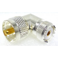 RFP532-TSG Right Angle UHF Male (PL259) to Female (SO239) IN Series Adapter