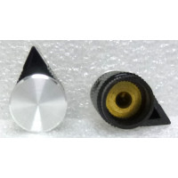 RN205F-MD Raytheon Knob Black w/Arrow Pointer and Chrome Cap 