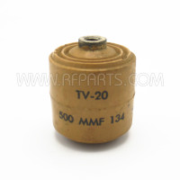 TV-20 Centralab Doorknob Capacitor 500pf 20kvdc ±20% (Pull)