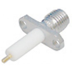 1250-2642 SMA Female Chassis Connector, 2 hole Flange w/PTFE Ext.