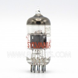 12AT7 Sylvania High Frequency Black Plate Twin Triode Red Label (NOS)