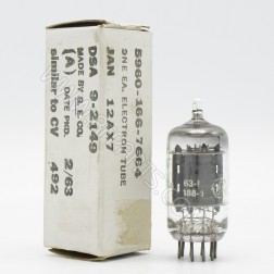 12AX7 JAN General Electric High Mu Twin Triode Grey Plate Audio Tube (NOS)