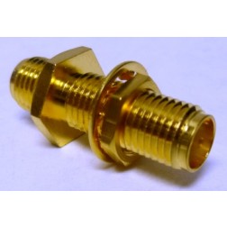 132170 Amphenol In-Series Straight Bulkhead SMA Female to Female Adapter