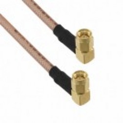 135104-07-06 Amphenol 6 Inch Cable Assembly with RG142 Cable and Right Angle SMA Male Connectors