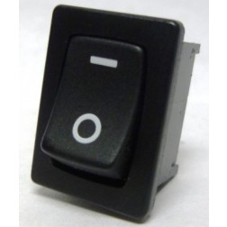 1801-W Rocker Switch, SPST, 6a 250vac (White Lettering)