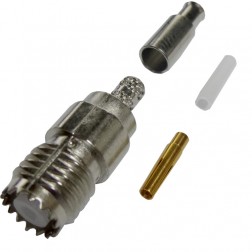 182117 Mini-UHF Female Crimp Connector, Cable Group B, Amphenol