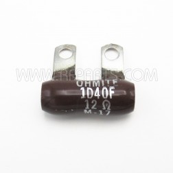 1D40F Ohmite Wirewound Resistor 12 Ohm 5 Watt M-17 (NOS)