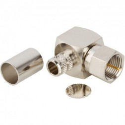 222164 Amphenol Type-F Male Right Angle Crimp Connector for Cable Group Q