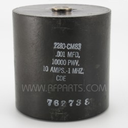 2280-CM83 Cornell Dubilier High Voltage Cylindrical Capacitor .001mfd 10kv 10 Amps @ 1 MHz (NOS)