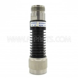 391-30 Midwest Microwave 30dB 5w DC-12.4GHz Type-N Fixed Attenuator (Pull)