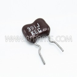 391J KEC Mica Capacitor 390pf 500v 5% Cut Leads (NOS)