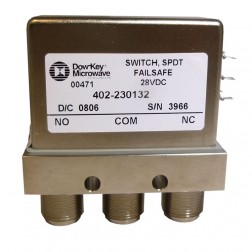 402-230132 Dow-Key 28vdc SPDT Failsafe Coax Switch (NOS)