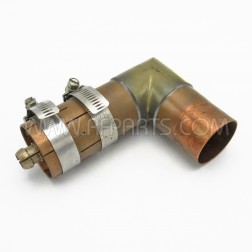 493-825 Prodelin 1 5/8" Unflanged Offset 90 Degree Coupler with Clamps (Pull)