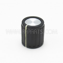 500-209 Alcoknoib Black Knob with Chrome Top & White Pointer (NOS)