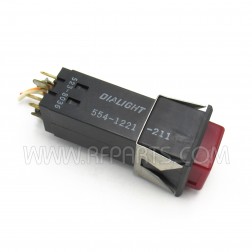 554-1221-211 Dailight DPDT Push Button "Power" Switch 5/8" SQ. (Pull)