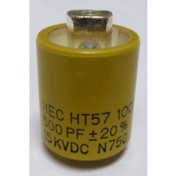 570500-15 Doorknob Capacitor, 500pf 15kv, High Energy