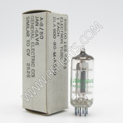 6AV6 GE, RCA, Raytheon, Dumont Duplex-Diode High Mu Triode Tube (NOS/NIB)