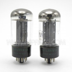6L6GB Sylvania Black Plate Beam Power Amplifier Matched Pair (2) (NOS)