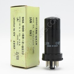6N7 JAN-GE Twin-Triode Power Amplifier Tube (NOS/NIB)