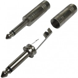755-1 - 1/4" Mono Phone Connector plug , Stainless Cover
