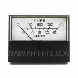 920050 Modutec Analog Panel Meter 0 - 40 Amps and 0 -16 Volts (NOS)