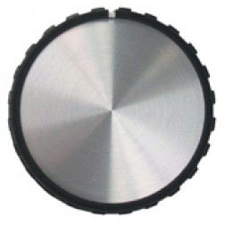 KNOB1H Black Tuning knob, Chrome Center, 1.25 dia x .56 ht